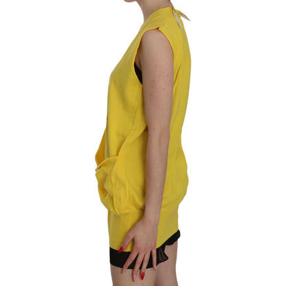 PINK MEMORIES Yellow 100% Cotton Sleeveless Cardigan Top Vest