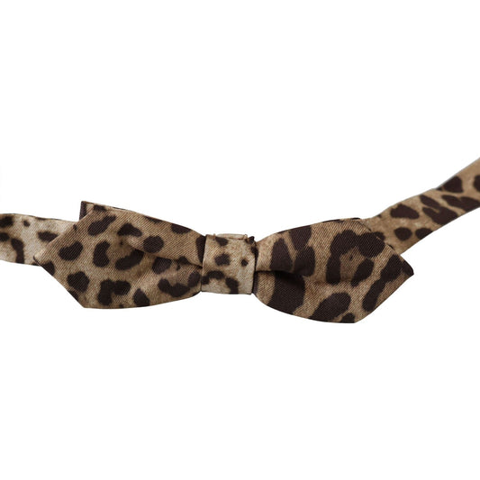 Dolce & Gabbana Exquisite Silk Leopard Print Bow Tie Bow Tie Dolce & Gabbana Dark Slate Gray
