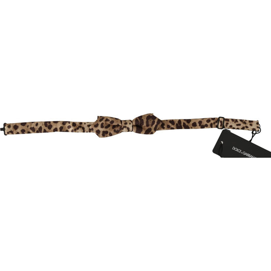 Dolce & Gabbana Exquisite Silk Leopard Print Bow Tie Bow Tie Dolce & Gabbana Dark Slate Gray
