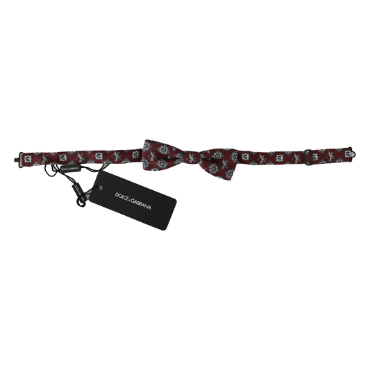 Dolce & Gabbana Elegant Bordeaux Silk Bow Tie Bow Tie Dolce & Gabbana Dark Slate Gray