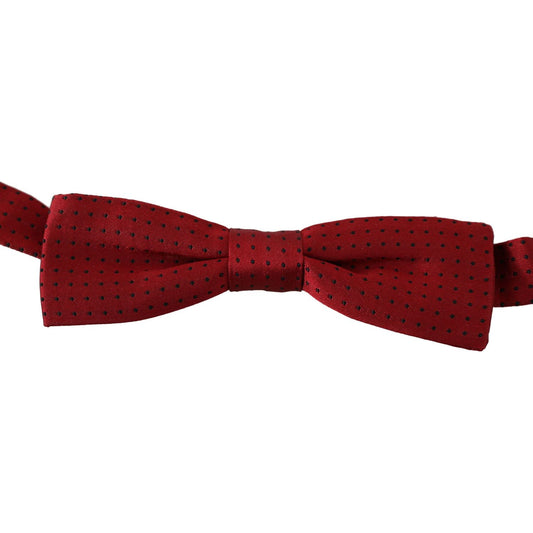 Dolce & Gabbana Elegant Red Dotted Silk Bow Tie Bow Tie Dolce & Gabbana Dark Red