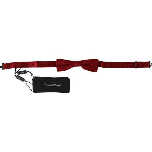 Dolce & Gabbana Elegant Red Dotted Silk Bow Tie Bow Tie Dolce & Gabbana Black