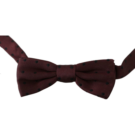 Dolce & Gabbana Elegant Silk Purple Dotted Bow Tie Bow Tie Dolce & Gabbana Black