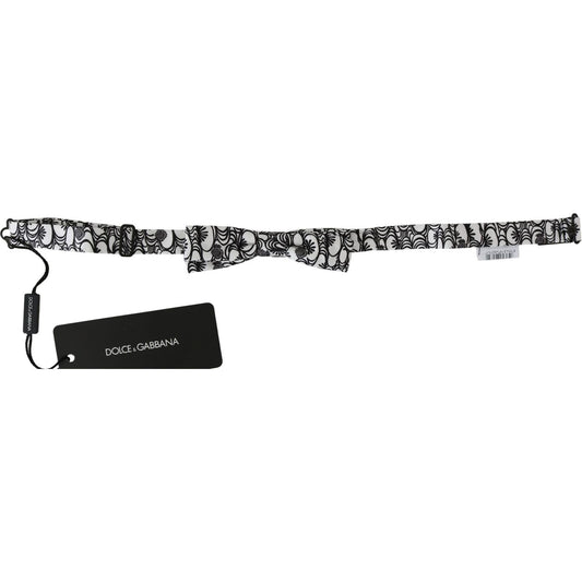 Dolce & Gabbana Exquisite Silk Bow Tie with Pattern Bow Tie Dolce & Gabbana Gray