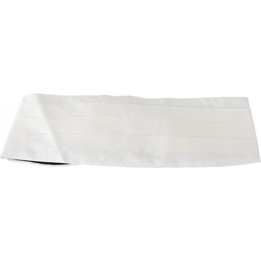 Dolce & Gabbana Elegant White Silk Cummerbund Dolce & Gabbana Light Gray
