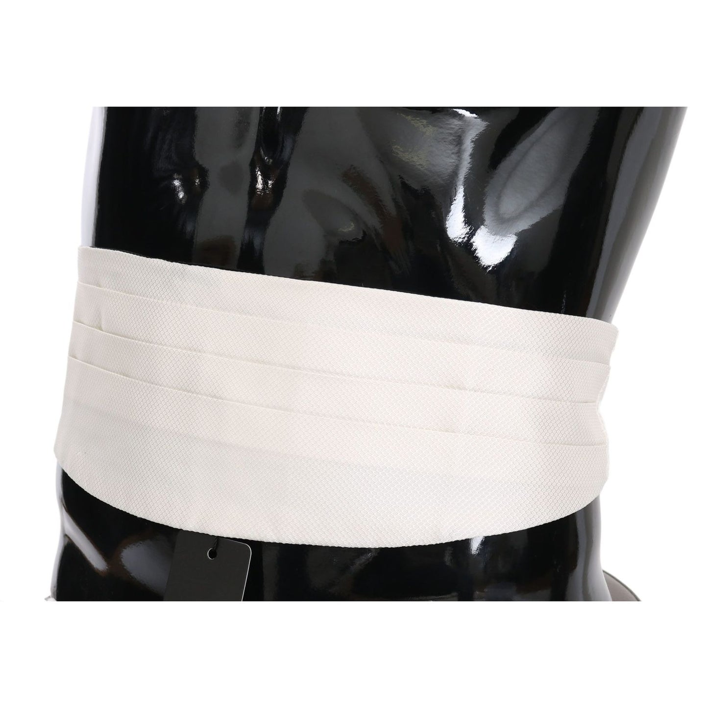 Dolce & Gabbana White Men Waist Belt 100% Silk Cummerbund