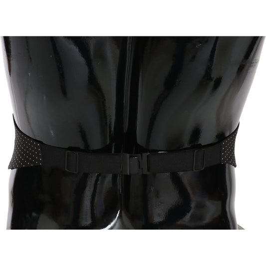 Dolce & Gabbana Elegant Black Dotted Silk Cummerbund Dolce & Gabbana Black
