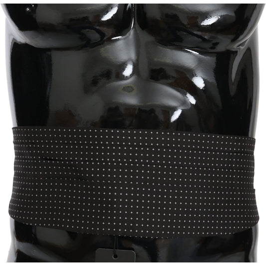 Dolce & Gabbana Elegant Black Dotted Silk Cummerbund Dolce & Gabbana Black