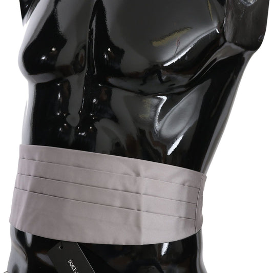 Dolce & Gabbana Elegant Silk Cummerbund in Sophisticated Gray Dolce & Gabbana Black
