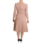 Dolce & Gabbana Pink 3/4 Sleeves A-line Viscose Dress