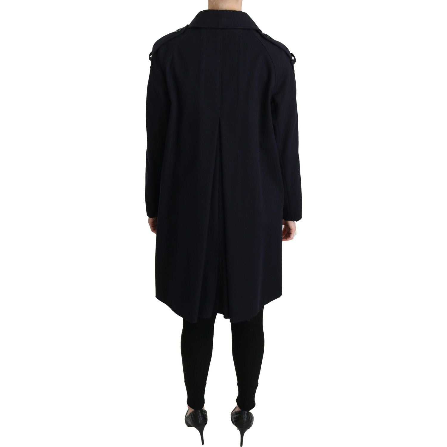 Dolce & Gabbana Coat Blue Cotton Women Trench Jacket