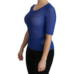 Dolce & Gabbana Elegant Blue Sheer Blouse Dolce & Gabbana Dark Slate Gray