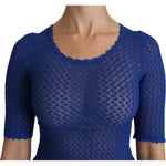 Dolce & Gabbana Elegant Blue Sheer Blouse Dolce & Gabbana Dark Slate Gray