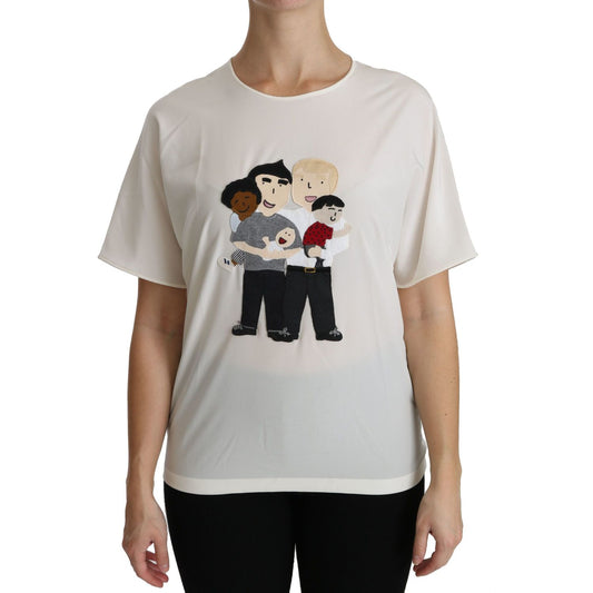 Dolce & Gabbana Elegant Silk Blend Round Neck Top Dolce & Gabbana Gray