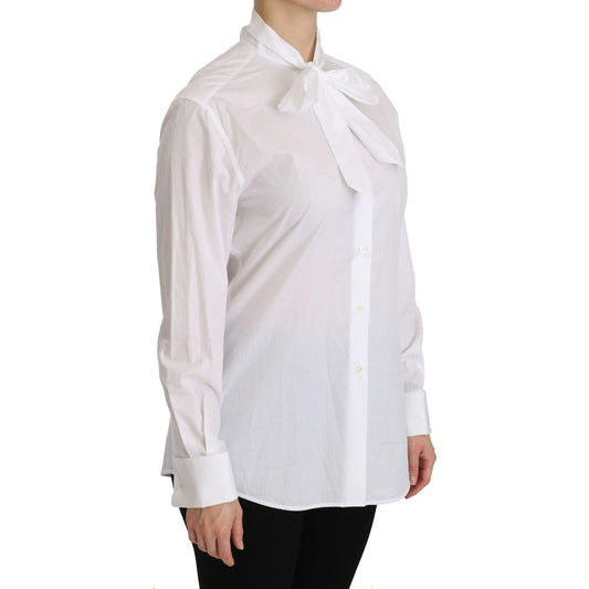 Dolce & Gabbana Elegant White Turtle Neck Polo Top Dolce & Gabbana Light Gray