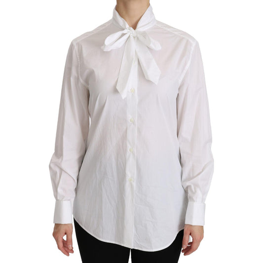 Dolce & Gabbana Elegant White Turtle Neck Polo Top Dolce & Gabbana Light Gray