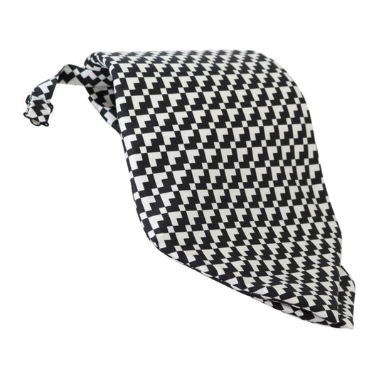 Dolce & Gabbana Elegant Black Patterned Silk Tie Necktie Dolce & Gabbana Dark Slate Gray