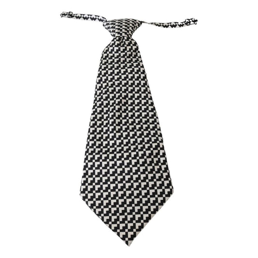 Dolce & Gabbana Elegant Black Patterned Silk Tie Necktie Dolce & Gabbana Dark Slate Gray