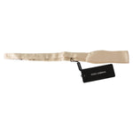 Dolce & Gabbana Beige Slim Skinny Men Necktie 100% Silk Bowtie Necktie