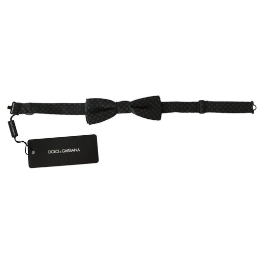 Dolce & Gabbana Elegant Silk Gray Patterned Bow Tie Bow Tie Dolce & Gabbana Black
