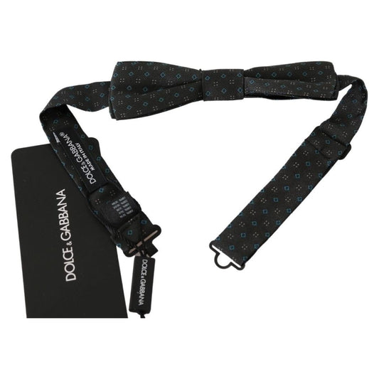 Dolce & Gabbana Elegant Silk Gray Patterned Bow Tie Bow Tie Dolce & Gabbana Dark Slate Gray