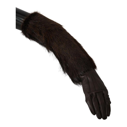 Dolce & Gabbana Elegant Elbow Length Leather Gloves Dolce & Gabbana Black