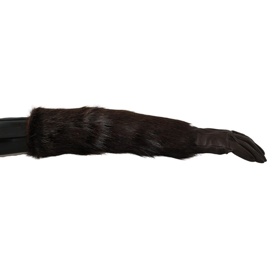 Dolce & Gabbana Elegant Elbow Length Leather Gloves Dolce & Gabbana Black