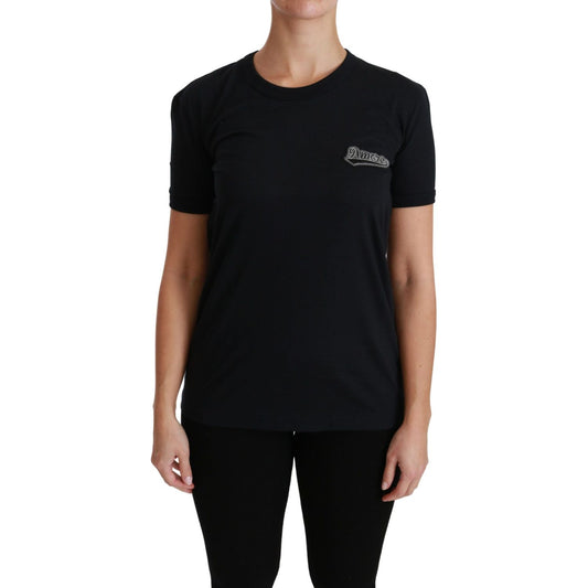 Dolce & Gabbana Elegant Crewneck Blue Amore Tee Dolce & Gabbana Rosy Brown
