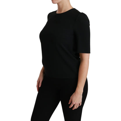 Dolce & Gabbana Black Short Sleeve Casual Top Stretch Blouse