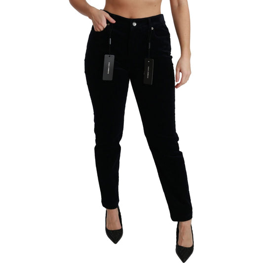 Dolce & Gabbana Chic Mid Waist Skinny Corduroy Jeans Jeans & Pants Dolce & Gabbana Rosy Brown