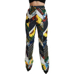 Dolce & Gabbana Multicolor Print High Waist Straight Pants