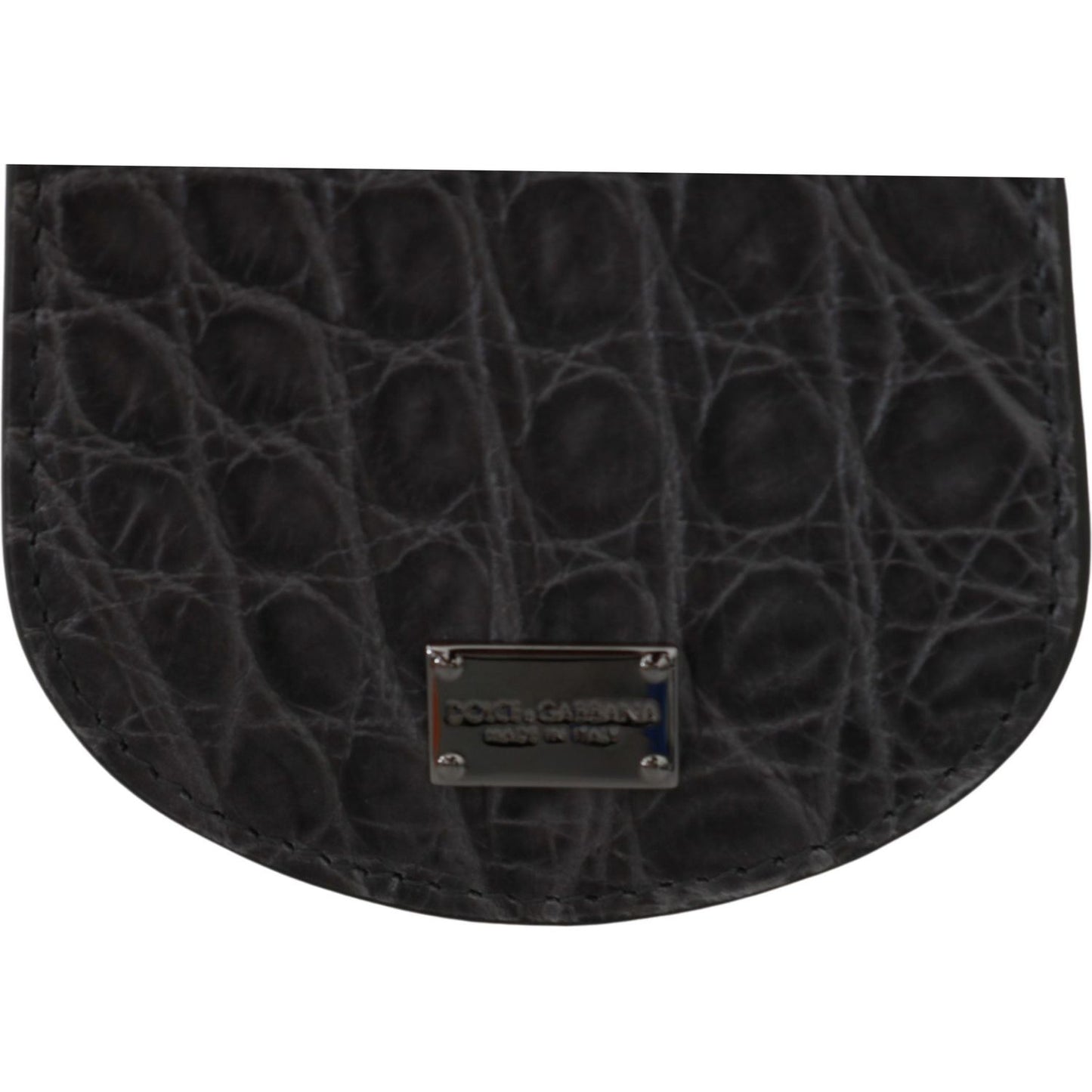 Dolce & Gabbana Gray Exotic Skin Condom Case Holder Pocket Wallet