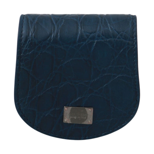 Dolce & Gabbana Sleek Blue Caimano Condom Case Wallet Condom Case Dolce & Gabbana Dark Slate Gray