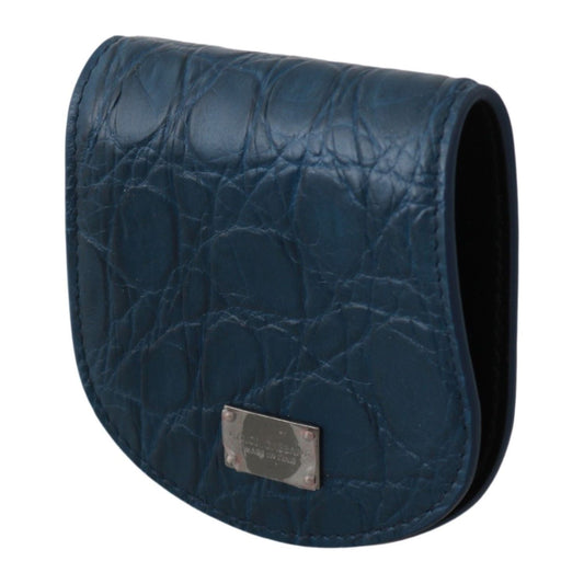Dolce & Gabbana Sleek Blue Caimano Condom Case Wallet Condom Case Dolce & Gabbana Dark Slate Gray