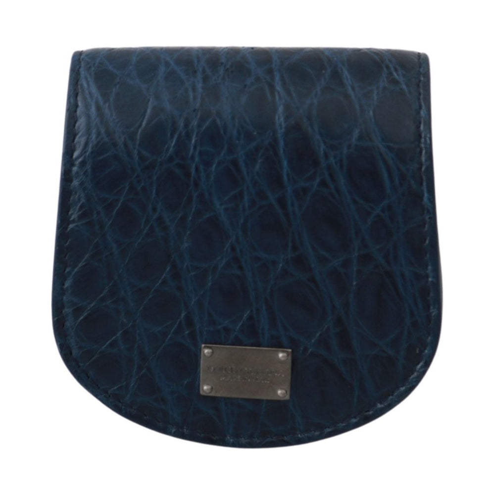 Dolce & Gabbana Blue Holder Pocket Wallet Blue Exotic Skin Condom Case Condom Case