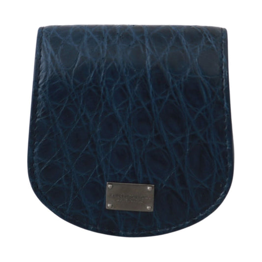Dolce & Gabbana Elegant Blue Caimano Leather Condom Case Wallet Condom Case Dolce & Gabbana Dark Slate Gray