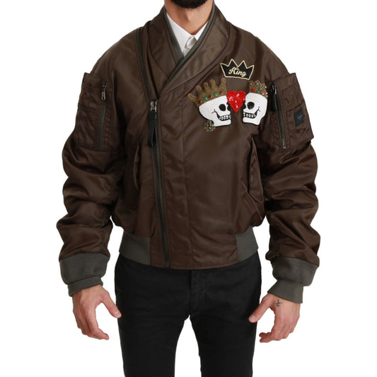 Dolce & Gabbana Sequined Double-Breasted Bomber Jacket Coats & Jackets Dolce & Gabbana Dark Slate Gray
