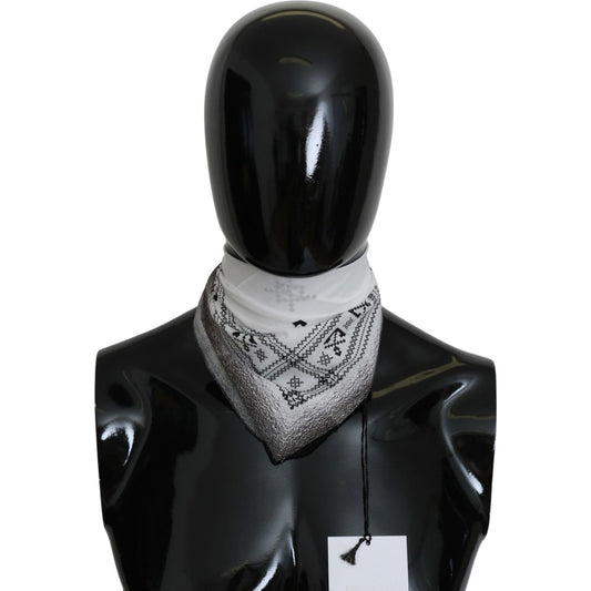Costume National Chic White Cotton Men's Scarf Costume National Black