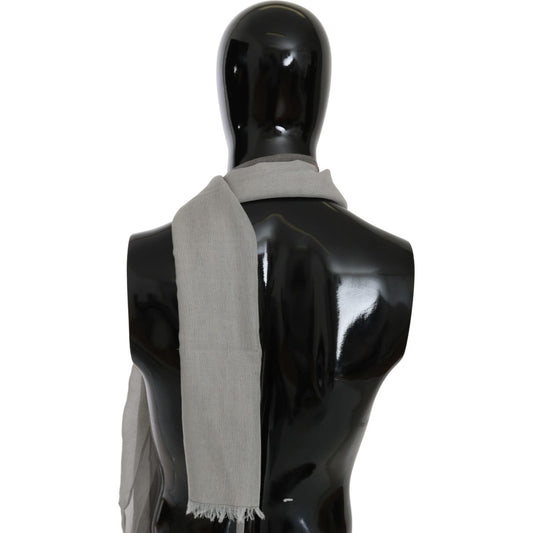 Costume National Elegant Gray Cotton Men's Scarf Scarves Costume National Black