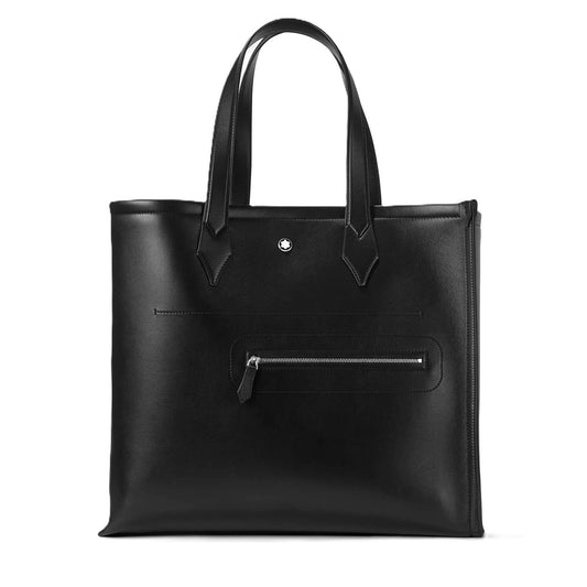 MONTBLANC LEATHER Mod. MEISTERSTUCK SELECTION SOFT TOTE BAG for ladies in an official box; elegant black leather design.