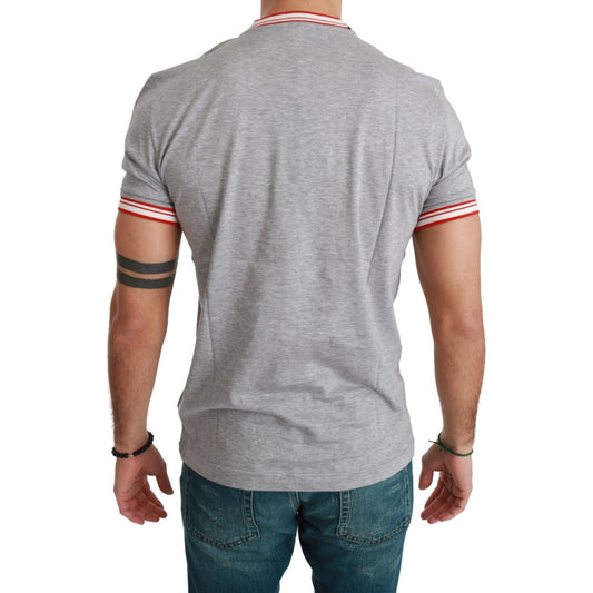 Dolce & Gabbana Chic Gray Cotton T-Shirt with Year of the Pig Motive Dolce & Gabbana Dark Gray
