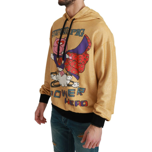 Dolce & Gabbana Exquisite Gold Hooded Cotton Sweater Dolce & Gabbana Rosy Brown