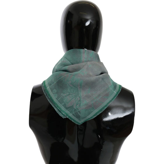 Costume National Elegant Silk Green Printed Scarf Costume National Dark Slate Gray