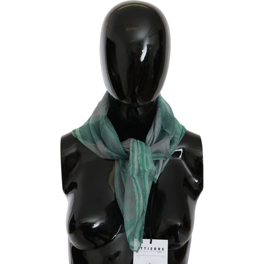 Costume National Elegant Silk Green Printed Scarf Costume National Dark Slate Gray