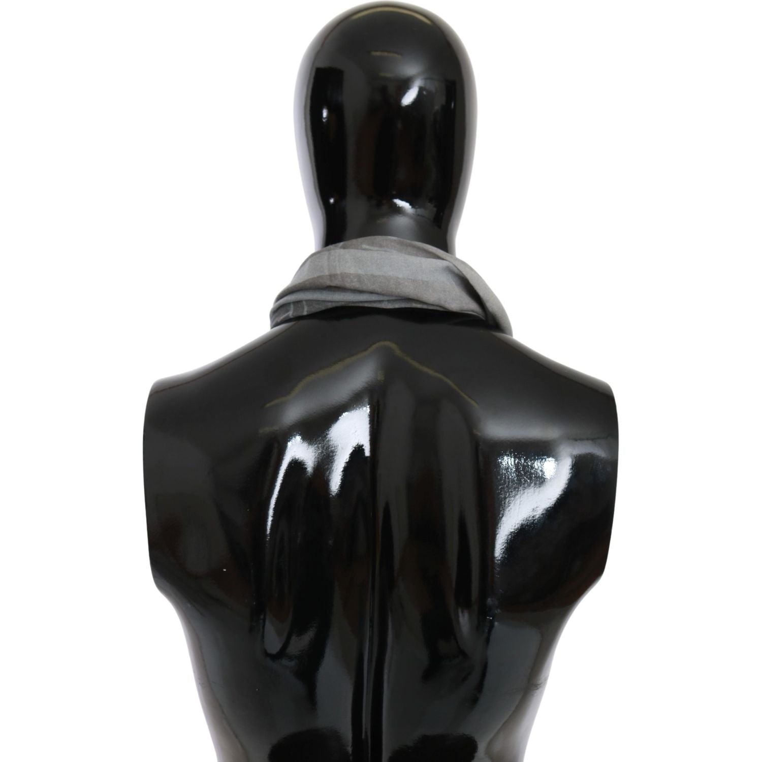 GF Ferre Gray Wool Viscose Foulard Patterned Branded Scarf