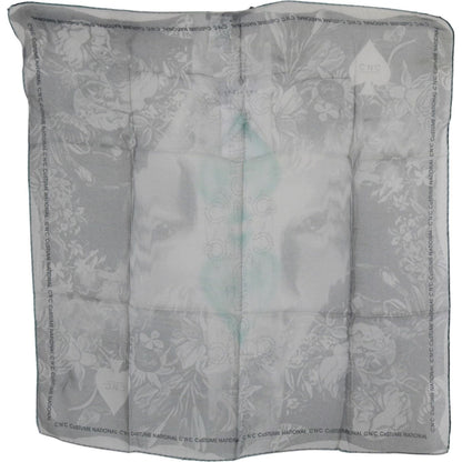 Costume National Gray Silk Shawl Foulard Wrap Scarf Silk Wrap Shawls