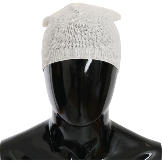 Costume National Elegant White Wool Blend Beanie Hat Beanie Hat Costume National Black