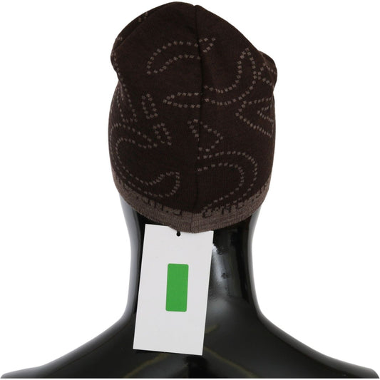 Costume National Chic Two-Tone Wool Blend Beanie Beanie Hat Costume National Black