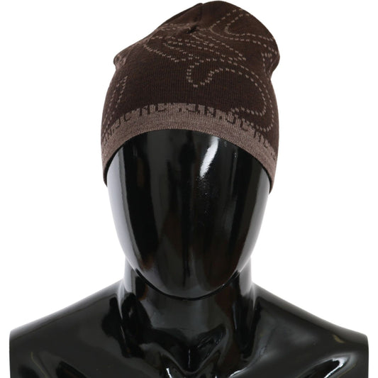 Costume National Chic Two-Tone Wool Blend Beanie Beanie Hat Costume National Black