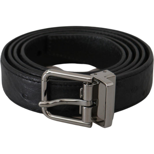 Dolce & Gabbana Elegant Exotic Skin Designer Belt Belt Dolce & Gabbana Black